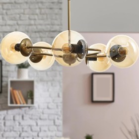 Resim Begüsa Dönence 5'li Avize Eskitme Bal Cam 