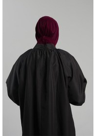 Resim Hürrem Bone Bordo Pratik Hazır Geçmeli Tesettür Eşarp Sandy Arkadan Çıtçıtlı Piliseli Hijab 2406 16 Bordo 