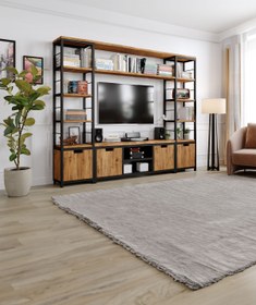 Resim KIYMIK HOME Lotus V2 Tv Ünitesi Size Özel Üretim - Gerçek Ağaç - Köknar 