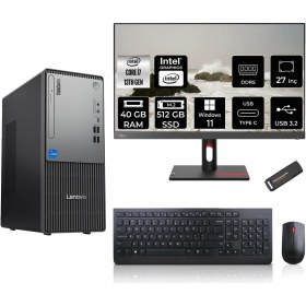 Resim Lenovo Thinkcentre Neo 50T Gen 5 Intel Core I7 13700 40GB 512GB SSD 27" Fhd Monitör W11P Masaüstü Bilgisayar & Per4 USB Bellek 12UB000LTRMNT402 