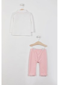 Resim U.s. Polo Assn Lisanslı Yakalı Krem Kız Bebek Uzun Kol Sweatshirt Takım 5274-30436 Krem 