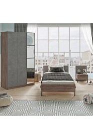 Resim Yurudesign New Home Genç Odası Takımı 3'lü Set Beton Kahve Hm10-cg 