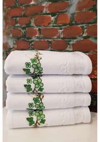 Resim Özdilek Dila Nakışlı 4'lü Havlu - Beyaz Çok Renkli 