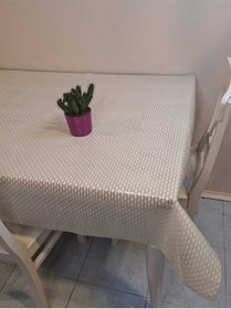 Resim Ithal Pvc Muşamba - Desenli Silinebilir Masa Örtüsü 07iz10 Bej 