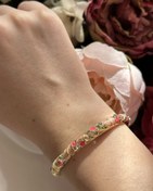 Resim Nar Çiçeği Mineli Kelepçe Bileklik 