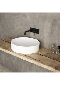 Resim Lucco Lucente 43 CM Tezgah Üstü Oval Lavabo Beyaz 