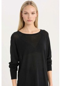 Resim DeFacto Regular Fit Bisiklet Yaka Basic Düz Siyah Triko Kazak D6281AX25SPBK27 Siyah 