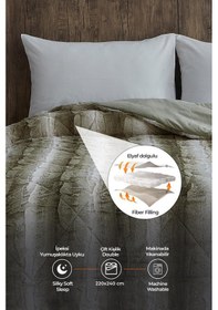 Resim Evlen Home Kürk Yorgan Çift Kişilik Kaff Dolgulu Peluş Yumuşak Kışlık Yatak Örtüsü 1 Parça Set 