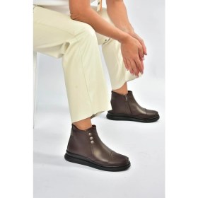 Resim Fox Shoes V555070403 Kahverengi Hakiki Deri Comfort Ortopedik Taban Kadın Bot 
