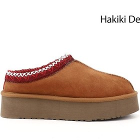 Resim Gönderi R Taba Süet W Tazz Kalın Tabanlı Hakiki Deri Kürklü Terlik Taba Süet 