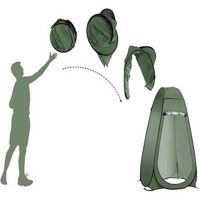 Resim Kamp Plaj Duş Wc Otomatik Giyinme Çadırı 120 x 120 x 190 CM Portatif Çadır Haki 