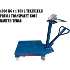 Resim Redmoon Tekerlekli Transpalet Kollu Kantar Terazi 1 Ton Kapasite Paslanmaz Çelik 60x80 cm Özellikler 