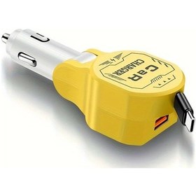 Resim Sunshine011 Genişletilebilir Araba Şarj Cihazı 1den 2ye Süper Hızlı 66w Şarj Tüm Telefonlarla Uyumlu 