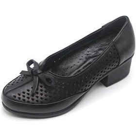 Resim Castle Black 24556 Kadn Deri Comfort Ayakkabı Siyah Siyah Nubuk 