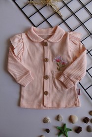 Resim Çizgili Pembe Bebek Pijama Takımı 
