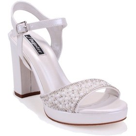Resim Dagoster Dza07-337140 Sedef Boncuklu Platform Topuklu Kadın Ayakkabı Sedef 