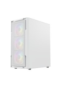 Resim Fazeon F11 650w 80+ Bronze Mesh Rgb 4x120mm Fanlı Atx Beyaz Gamıng Kasa 