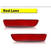 Resim Ijdm Füme/kırmızı Lens Kırmızı Led Arka Tampon Reflektör Yan Sinyal Işıkları Red Lens Red Lens 