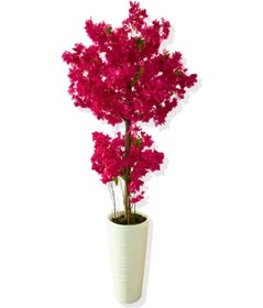 Resim Cihan Çiçekçilik Yapay Ağaç Fuşya Begonvil 190 Cm 56x30x20 Beyaz Kumsal Saksı 