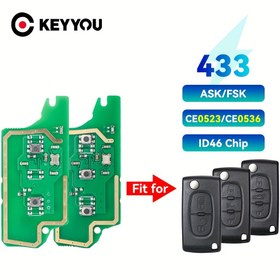 Resim KEYYOU 433MHz Uzaktan Anahtar Fob Değişimi, ASK/FSK Sistemi, ID46 Çipi, for Peugeot 407/307/308/607 ile uyumlu, Citroen C2/C3/C4/C5 - Dayanıklı Plastik Malzeme 