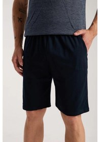 Resim Erkek Lacivert Sıfır Yaka Kısa Kol Şortlu Pijama Takımı Lacivert 