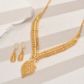 Resim 3 adet Sıcak Satış Kolye, Küpe, Yüzük, Bileklik Seti - Orta Doğu Kirli Altın Lüks Düğün Vintage Arap Stili Altın Karakter Kadın Takı Seti 