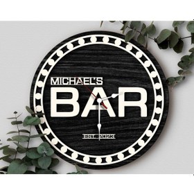Resim Bk Gift Barlara Özel Dekoratif Siyah Ahşap Duvar Saati 35cm-2 , Bar Duvar Saati , Cafe Duvar Saati , Özel Ahşap Saat Kobitmeyen138332 Bk Gift 