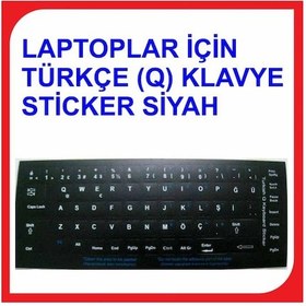 Resim Laptoplar Için Türkçe (Q) Klavye Sticker Siyah 