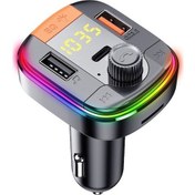 Resim Siyah Oto Bluetooth Mp3 Çalar Fm Transmitter, 7 Renkli Işık, Ellerden Kurtulmuş Arama, Tf Kart/usb Oynatma, Voltaj Tespiti Desteği 