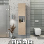Resim BIANI Fix Arya ve Loft Uyumlu Boy Dolabı Renk Aybe Bej 