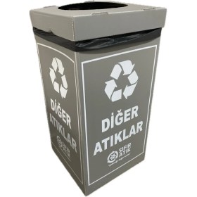 Resim 70 Lt Siyah Geri Dönüşüm Kutusu, Sıfır Atık Uyumlu 
