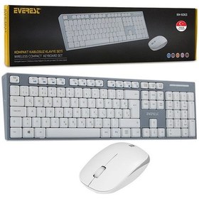 Resim Km-6063 Beyaz/gri Kablosuz Q Multımedya Klavye+mouse Set 