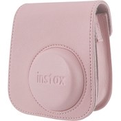 Resim Fujifilm Instax Mini 11 Uyumlu Pembe Deri Çanta Fujifilm