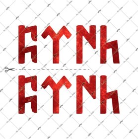 Resim Bay Etiket Rfhlm69 Reflektif Gokturkce Turk Yazisi - 2'li Set - Kan Kirmizi 