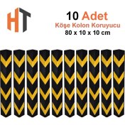 Resim Kauçuk Otopark Köşe Kolon Koruyucu (Eko-Köşeli) 10'lu Set 