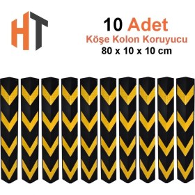 Resim Kauçuk Otopark Köşe Kolon Koruyucu (Eko-Köşeli) 10'lu Set 