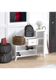 Resim Decormet Retro Ayakkabı Dolabı Beyaz Beyaz 