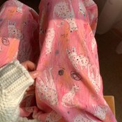 Resim Kadınlar İçin Yumuşak Pembe Ev Şortu - Pastel Pembe Renkte Sevimli Uyuyan Kedi Desenli, Düz Paça Pantolon, Her Mevsim Günlük Rahat Giyim (Şeffaf Olmayan Kumaş) - Konforlu ve Kolay Bakım Malzeme, Eğlenceli Kedi Baskılı PJ Altı 