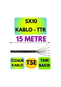 Resim Öznur 5x10 Ttr Kablo Siyah Metre Seçenekli - 15 Metre 