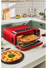 Resim Karaca Multicrust Artisan Retro Pizza Makinesi & Airfryer 