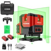 Resim Kobb KBL41G 30Metre 4x90⁰/1x360⁰ Otomatik Hizalamalı Li-ion Çift Akülü Profesyonel Yeşil Çapraz Çizgi Lazer Distomat 