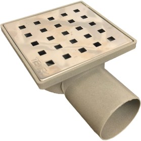 Resim Tema Krom Yer Sifonu Yandan Çıkış 50 mm 10X10 cm - Yer Sifonu Gider Süzgeci Süzgeç, Banyo Süzgeci, 
