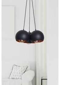 Resim Luzarana Luna 3 Lü Siyah Metal Gövde Tasarım Lüx Sarkıt Avize Çok Renkli 