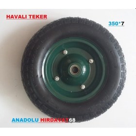 Resim Havalı Teker Yük Taşıma Teker El Arabası Tekeri Metal Jant 350x7 