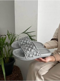Resim Behtah Kundura Erkek Fashion Kareli Slide Terlik Plaj Havuz Sahil Deniz Yeni Sezon 