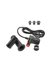 Resim Yuntech01 48v Elektrikli Bisiklet İçin Plastik Bölünmüş Yıldız Göstergeli Döner Gaz Kolu Siyah 