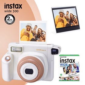 Resim Fujifilm Instax Wide 300 Siyah Fotoğraf Makinesi - 10'lu Film ve Wide Pleksi Çerçeve 