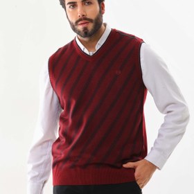 Resim Pelikan Erkek Çizgili V Yaka Süveter 9625 Kiremit 