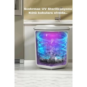 Resim Eco Lounge Akıllı Teknolojik Sensörlü Çöp Kovası Işık Antibakteriyel Koku Geçirmez Mutfak Banyo Wc Ofis 20L Uv 