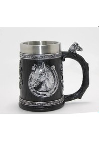 Resim 3d Kabartmalı At Büstü Paslanmaz Çelik Kupa Bardak Alk4475 Çok Renkli 